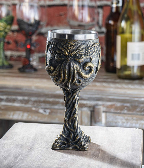 SUMMIT COLLECTION The Call of Cthulhu Sea Monster Goblet - 6.75 inches Tall 7 fl oz Gothic Wine Chalice