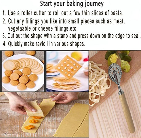 Pastry Wheel Cutter, 6.7" Diameter Cutter for Ravioli, Pasta, Dumplings, Lasagna, Pierogi