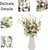 5 5) Tinsow Pcs Artificial Berry Stems for Flower Arrangement Christmas White Holly Berry with Eucalyptus Branches