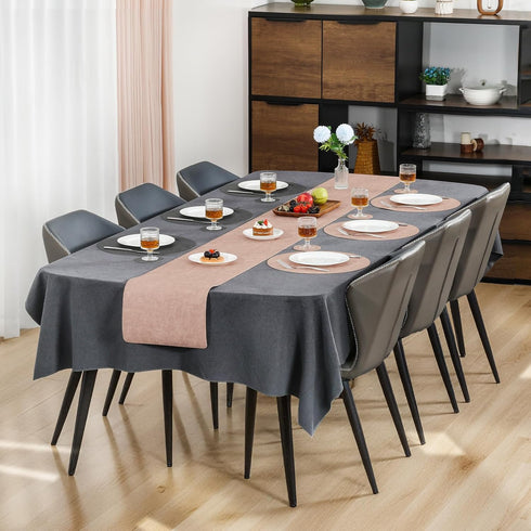 Set 4 Set 4) Myir JUN Round Placemats, Dual Sided Faux Leather Place Mats of Indoor/Outdoor Non-Slip Washable Table