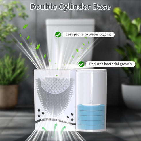 Hillyfe Set,Silicone Brush,5 Toilet Brush and Holder Removable Cleaner PCS Toilet Bowl Cleaner Tablets and Wall-Mount