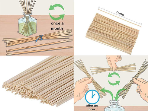 Urban Naturals Reed Diffuser Sticks 7 Inch Natural Rattan, Set of 108 for Essential Oil Bottles, Home Fragrance Projects