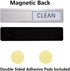 Premium Stainless Steel Dishwasher Magnet Clean Dirty Sign - Kitchen Organizers and Storage - Black-White