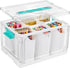 Vtopmart 24 QT Clear Plastic Craft Organizer with 6 Detachable Inserts, Art