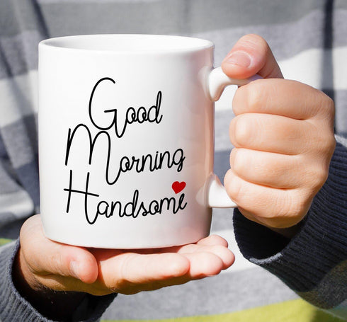 Retreez Funny Mug - Good Morning Handsome 11 Oz Ceramic Coffee Mugs - Sarcastic, Motivational Birthday Gifts for
