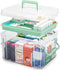 guaiboshi 15QT Clear Medicine Organizer Storage Box with Handle & Tray - Thickened