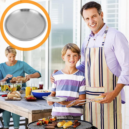 Kichvoe Stainless Steel Pizza Pan, 8 Inch Round Baking Sheet, Crisper Pan for Pizza Pie