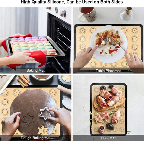 PHILORN Silicone Baking Mat Set, 16.5" x 11.42" with Baking Tools