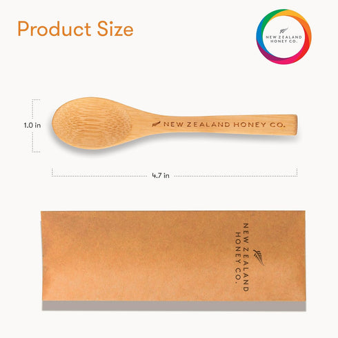 4.7" (12cm) New Zealand Honey Co. Manuka Honey Bamboo Spoon