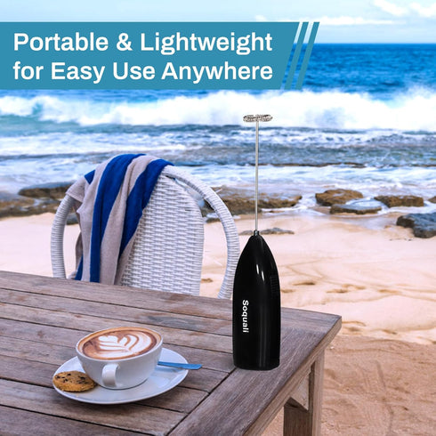 Soquali 2 Pack Milk Frother Handheld Battery Operated - Electric Whisk Coffee Frother Battery Stirrer, Hand Held Milk