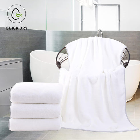 Cosy Family 4 Pack Set, Microfiber Bath Towel Lightweight and Quick Drying, Ultra Soft Highly Absorbent Towels