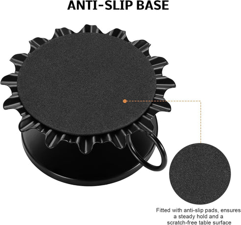 Black Iron Plate Candle Holder - Set of 2 Candle Pedestal for 3.15in Pillar Candles