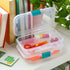 Sterilite Small Divided Pencil Box, Stackable Plastic Storage Container with Latching Lid, Clear Case, 12 Pack