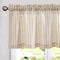Vangao Kitchen Valance, 18 Inch Linen Stripe Short Curtain, Rustic Pinstripe Tickingstripe Window Topper in Taupe