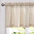 Vangao Kitchen Valance, 18 Inch Linen Stripe Short Curtain, Rustic Pinstripe Tickingstripe Window Topper in Taupe