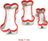 3-Piece Dog Bone Cookie Cutters Set - Dog Treats Cutters, Bone Shapes, Soft PVC Coated