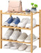 viewcare Small Shoe Rack, 3-Tier Shoe Rack for Entryway, Bamboo Wood Shoe
