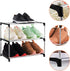 Xerhnan 3-Tier Closet(Black) Stackable Small Shoe Rack, Lightweight Shoe Shelf Storage Organizer for Entryway, Hallway