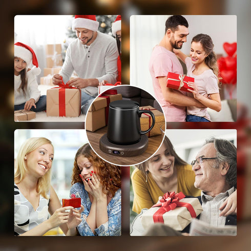 Set 4-Temperature Setting Coffee Mug Warmer & Mug for desk, Smart Auto Shut Off Electric Cup Warmer for Office & Home