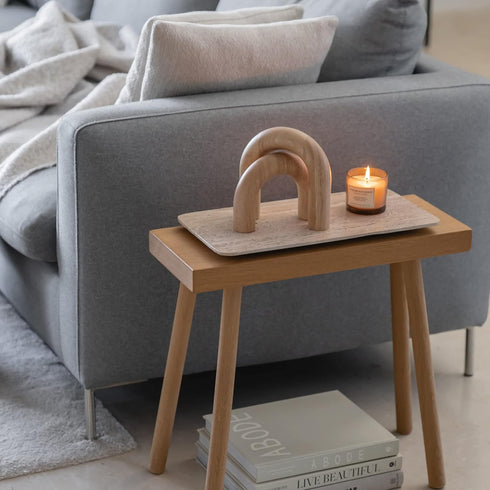 PEAKOLY Wood Arch Decorative Objects - Modern Bookshelf Decor, Coffee Table Sculpture, Floating Shelf Decor Accents