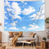 Light Blue Wall Decor Tapestry, Blue Sky White Clouds Natural Landscape Tapestries for Girly Bedroom Living Room