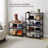 3-Tier Closet, 6 Wooden Shoe Rack with Metal Mesh Shelves - for Entryway, Hallway & Bedroom Holds Pairs, Ideal