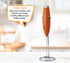 Elementi Handheld Milk Frother with Stand, Mini Mixer for Powder Drinks, Electric Whisk for Coffee, Specialty Kitchen