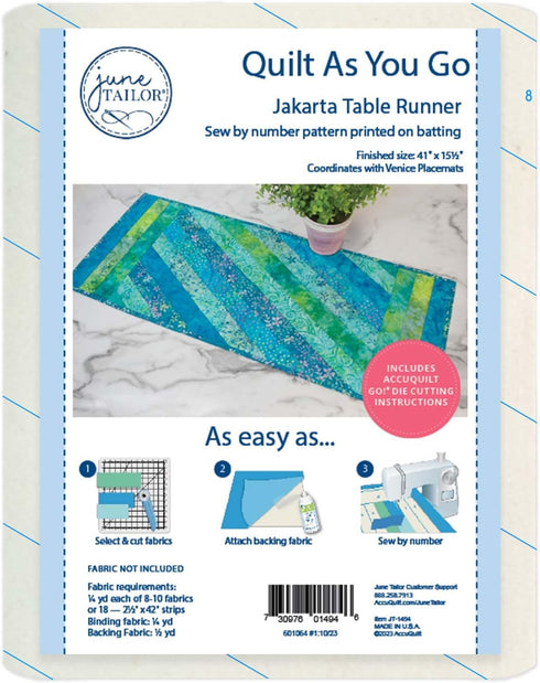 June Tailor Quilt As You Go Table Runner - Natural Jakarta Design
