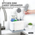 Countertop YOHOM Sink Brush Holder for Kitchen Sink Sponge Caddy Organizer Plastic Dish Scrubber Holder with Dividers