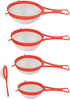 Tredoni 9" Fine Nylon Mesh Strainer Sieve - Plastic Flour Sifter, Cinnamon/Sugar Powder Spreader