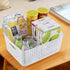 Obstnny Plastic Storage Baskets for Organizing - Set of 4 White Plastic Basket Bins