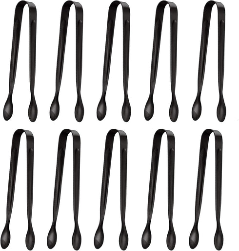 10 Pack Small Ice Tongs, Stainless Steel Mini Serving Appetizers Tongs for Party Kitchen