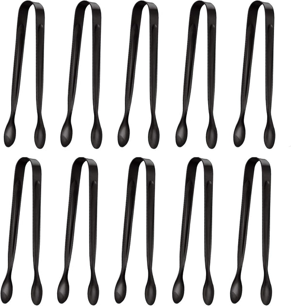 10 Pack Small Ice Tongs, Stainless Steel Mini Serving Appetizers Tongs for Party Kitchen