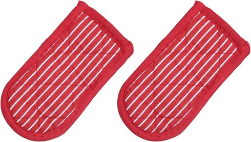 uxcell 2Pcs Pot Handle Covers, Heat Resistant Sleeve for Iron Skillet, Kitchen Baking Cooking Supplies, Red White Stripe