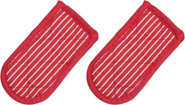 uxcell 2Pcs Pot Handle Covers, Heat Resistant Sleeve for Iron Skillet, Kitchen Baking Cooking Supplies, Red White Stripe