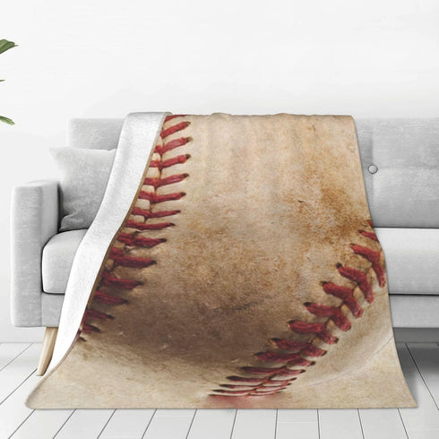 BLUBLU Baseball Flannel Fleece Bed Blanket, Lightweight Cozy Plush Throw for Bedroom, Living Room, Sofa Couch 50"x40"