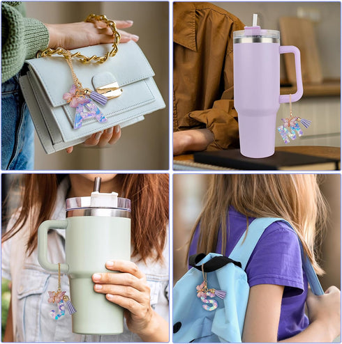 Letter Charms for Stanley Cup with Handle, Initial S Charms Accessories for Stanley Tumbler, Charms for Key Purse