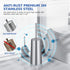 Wsedor 2 Pack Toilet Brush and Holder, Toilet Brush Stainless Steel, Toilet Bowl Brush for Bathroom Toilet-Ergonomic
