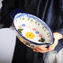 Vintage Chicken Shape Pie Pan, Butterfly and Flower Pattern Ceramic Bakeware Casserole Dish, 25 OZ Baking Pan for Oven