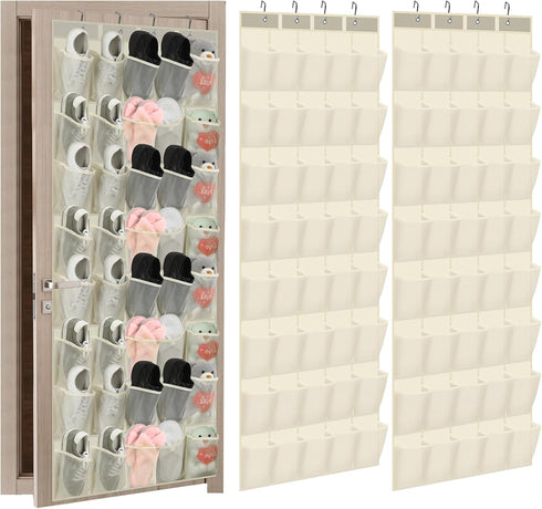 Windyun 2 Pack 40 Over the Door Shoe Organizers Large Mesh Pocket