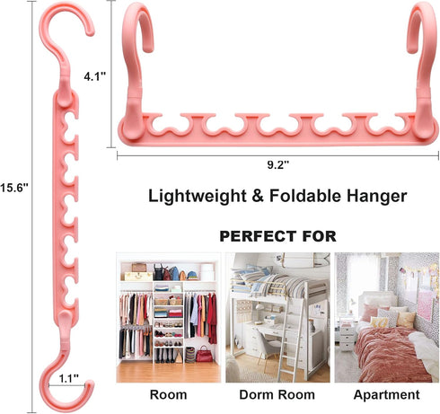 8-Pack Closet Organizers and Storage - Heavy Clothes Hangers for Home Organization, College Dorm Essentials