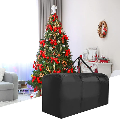 Christmas Tree Storage Bag,Tree Storage Bag 12ft Artificial Disassembled Trees,Heavy Duty Xmas Holiday Tree Bag with Durable Handles & Dual Zipper (Black 68x30x20in) by DNIEBW