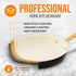 NutriChef 12-Inch Professional Ceramic Frying Pan, Large Skillet with Golden Titanium Handle, Non-Stick Coating