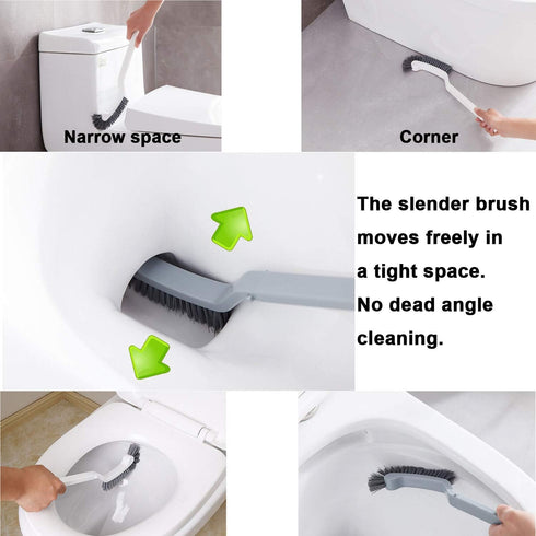 Bathroom Brushes Kitchen Cleaning Brush Set, Toilet Bowl Brush, Stiff Bristles, Durable 13.5-Inch Deep Cleaning