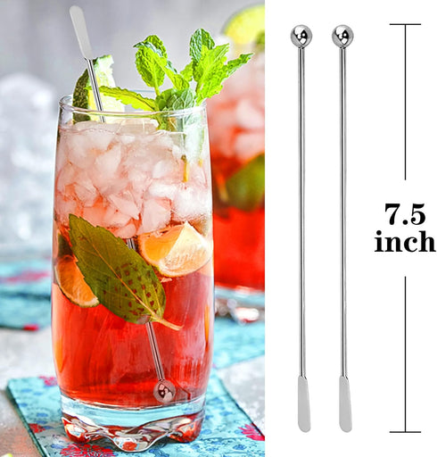 15Pcs Metal Stir Sticks, Stainless Coffee Stirrers Reusable, Swizzle Sticks for Cocktails, Multifunctional Stir Sticks