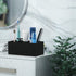 Electric Toothbrush Holder - 5 Slots Resin Organizer with Drain Hole for Bathroom Vanity, Matte Black Countertop Storage