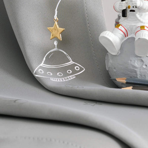 84 Inches Grommet Set 2 Vangao Grey Kids Curtains for Boys Bedroom Space Theme Blackout Curtains for Kids Nursery Girls