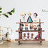 Wooden Display Riser, 3 Tier Organizer Showcase for Tabletop Shows, Farmhouse Cupcake Stands, Walnut Rustic Risers