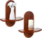 Suzile 2 Pcs Arched Boho Wooden Wall Shelves Mid Century Shelves Walnut