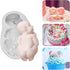 Large Size Newborn Sleeping Baby Mold - Silicone Fondant Cake Decoration Cupcake Toppers for Baby Shower